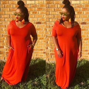 Burnt Orange Maxi Dress